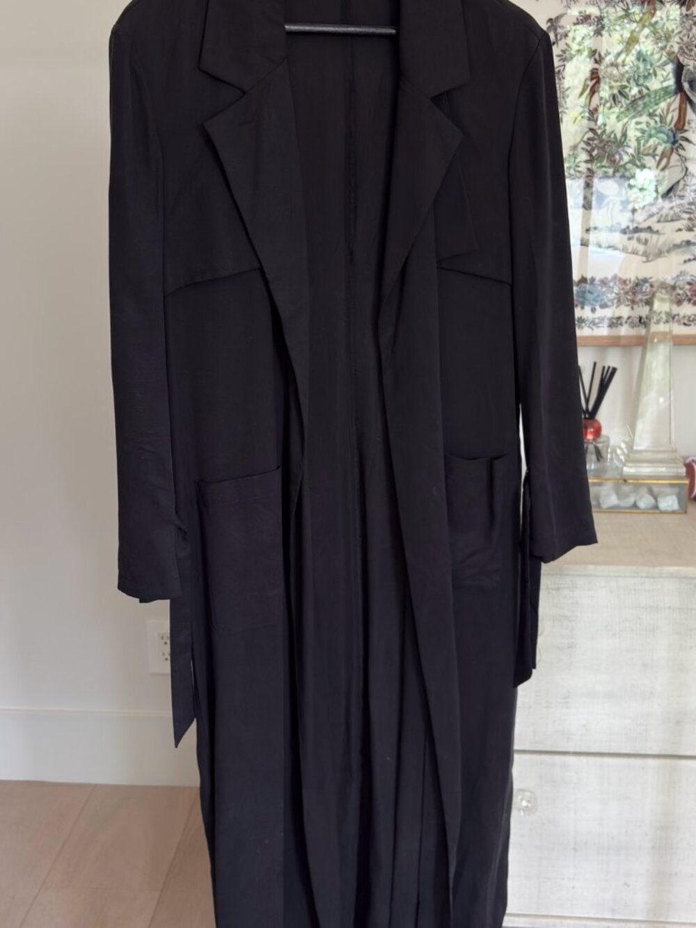 PRIV Black Long Duster Coat | Size Small